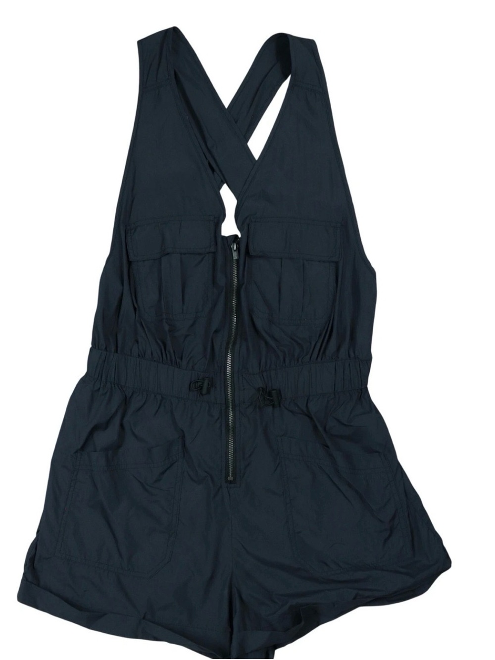 Free People Black Runsie Utility Romper